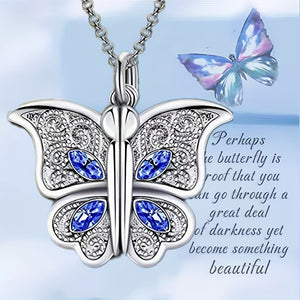 1pc Fashion Classic Openable Butterfly Pendant Necklace, Lettering I Love You Romantic Proposal Valentine's Day Gift Jewelry