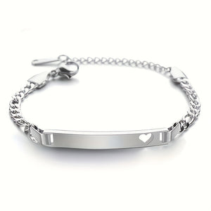 Customized Glossy Bracelet Female Stainless Steel Personality Laser Lettering Commemorative Gift (Customied Only English Language)