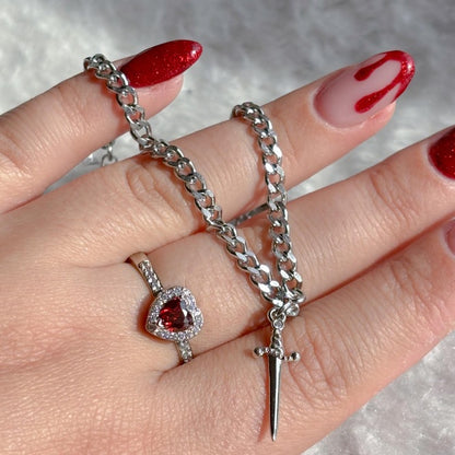 Crimson Heart & Dagger Necklace ❤️🗡️