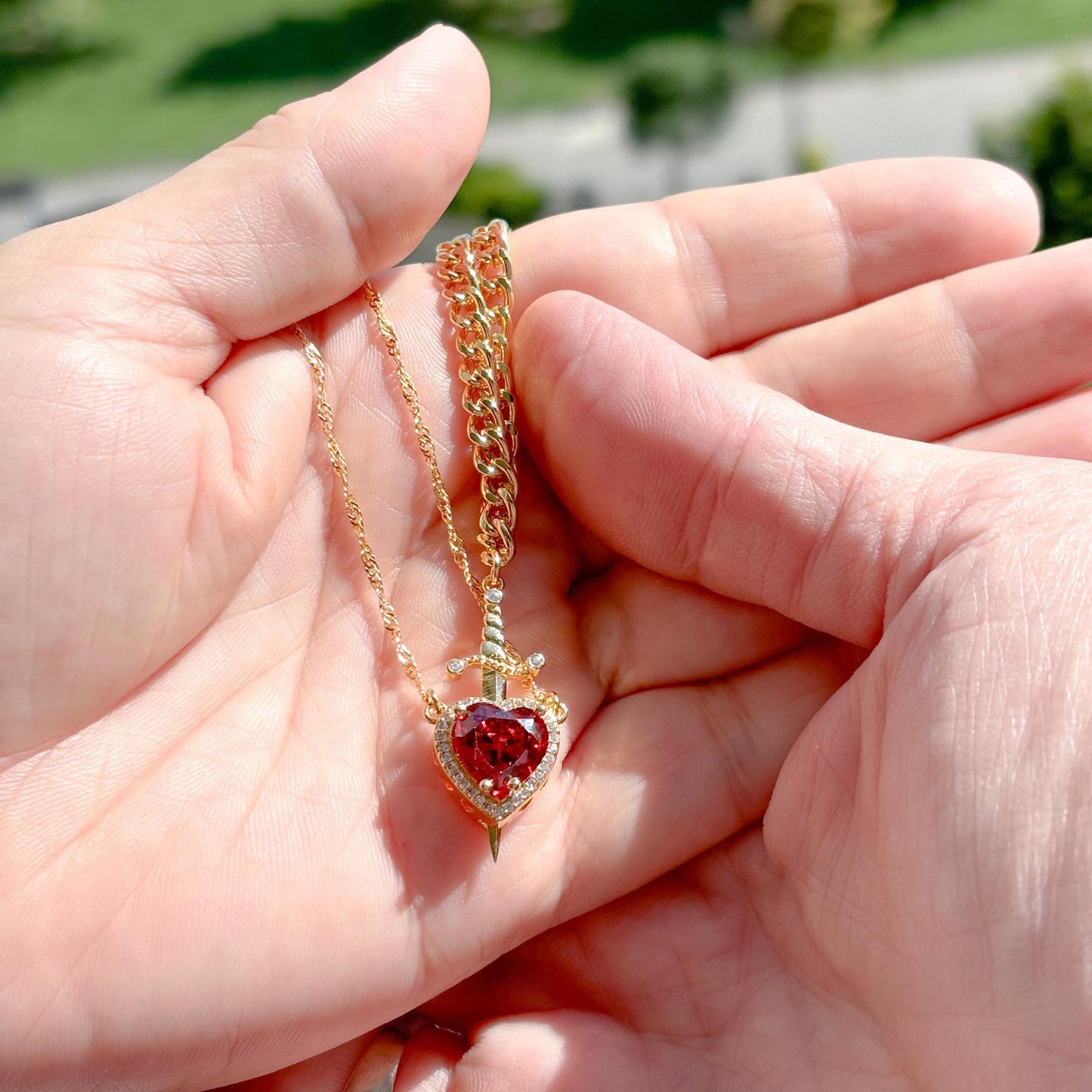 Crimson Heart & Dagger Necklace ❤️🗡️