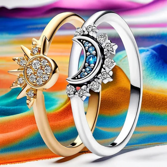 Celestial Harmony Duo Rings - Timeless Elegance