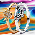 Celestial Harmony Duo Rings - Timeless Elegance