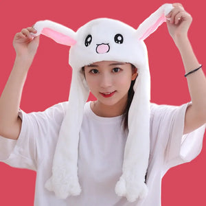 Cartoon Animal Hat Plush Beanies Moving Bunny Ears Hat