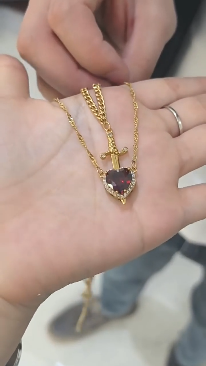 Crimson Heart & Dagger Necklace ❤️🗡️