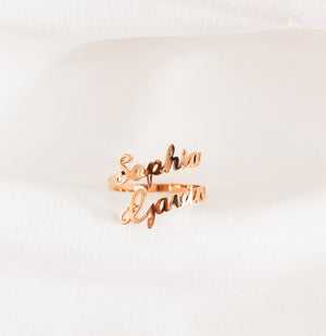 Personalized Double Name Ring - Itty Bittie