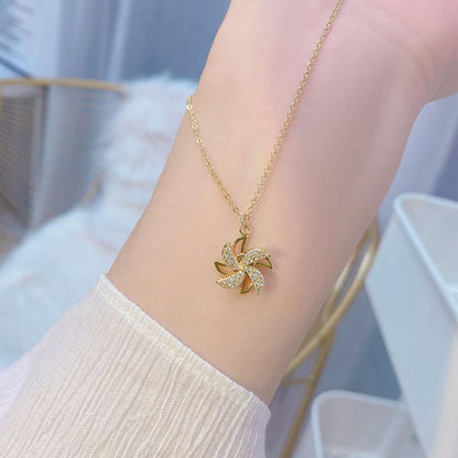 Lovely Rotating Windmill Necklace