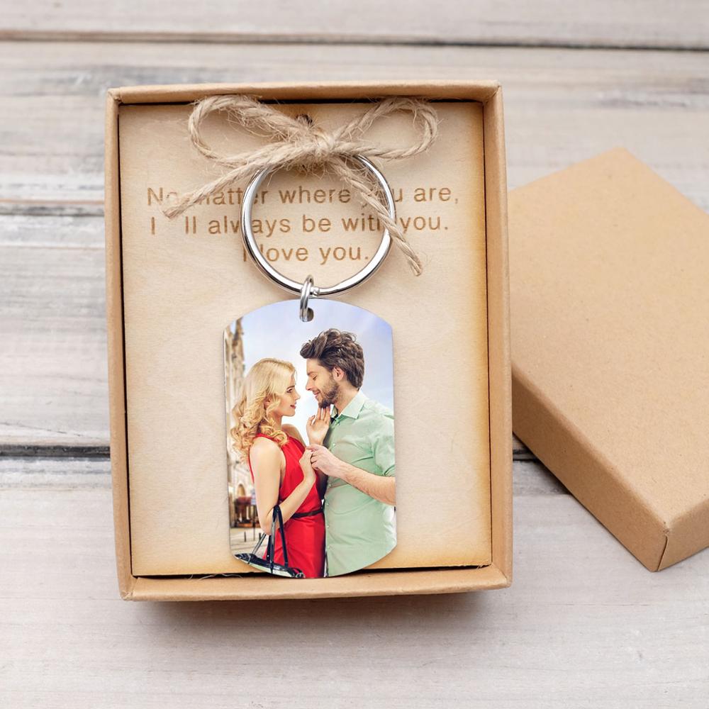 Personalized photo engravable keychain