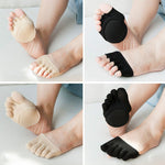 Women Socks Sponge Silicone Anti-slip Lining Open Toe Heelless Liner Sock Invisible Forefoot Cushion