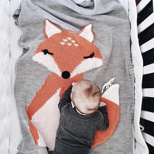 Baby Blankets Autumn Baby Toddler FOX Bedding Newborn Knitted Crawling Blanket Baby Bed Newborn Wrap Blanket Wrap Soft Blankets