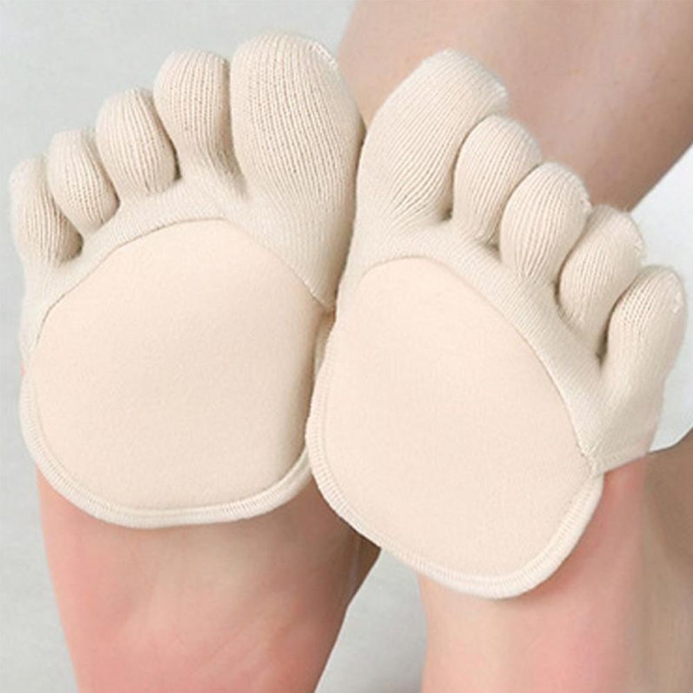 Women Socks Sponge Silicone Anti-slip Lining Open Toe Heelless Liner Sock Invisible Forefoot Cushion