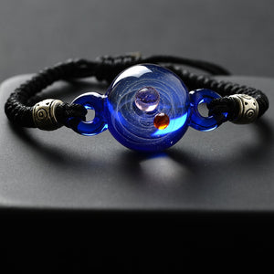 Universe Planets Glass Bead Bangles Bracelets Galaxy Fashion Jewelry