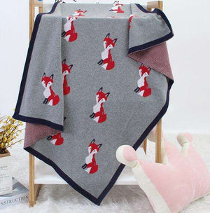 Baby Blankets Autumn Baby Toddler FOX Bedding Newborn Knitted Crawling Blanket Baby Bed Newborn Wrap Blanket Wrap Soft Blankets