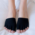 Women Socks Sponge Silicone Anti-slip Lining Open Toe Heelless Liner Sock Invisible Forefoot Cushion