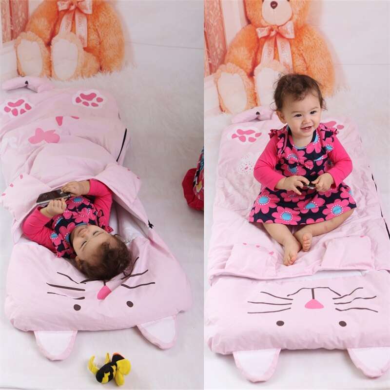 Baby Sleeping Bags Pink Sleeping Sack Cartoon Animal Dinosaur Toddler Girl Boy Children Winter Warm Cotton Sleep Bags 0-4 Years