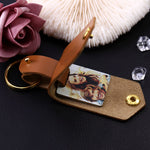 Personalized Photo Leather Keychain