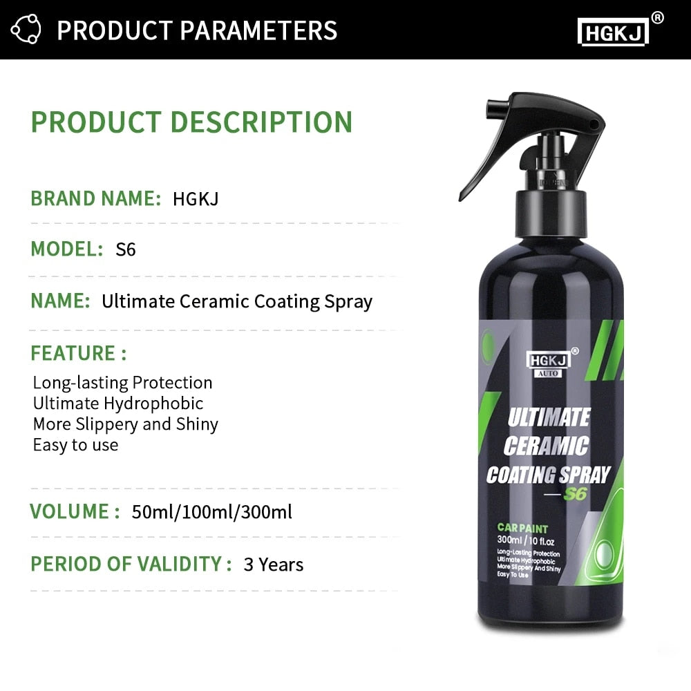 Ceramic Coating For Cars Paint Mirror Shine Crystal Wax Spray Nano Hydrophobic Anti-fouling