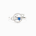 925 Sterling Silver Ring Blue Star Zircon