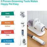 Pet Grooming Kit & Vacuum Suction with 5 Proven Grooming Tools for Dogs Cats or Other Animals