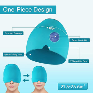 Form Fitting Gel Ice Headache Migraine Relief Hat Cold Compress Therapy Cap