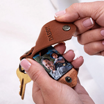 Personalized Photo Leather Keychain