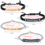 Engraved Matching Bracelets for Couples, Custom His and Hers Bracelets