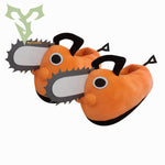 Anime Orange Dog Pochita Chainsaw Man Plush Indoor Home Slipper Shoes