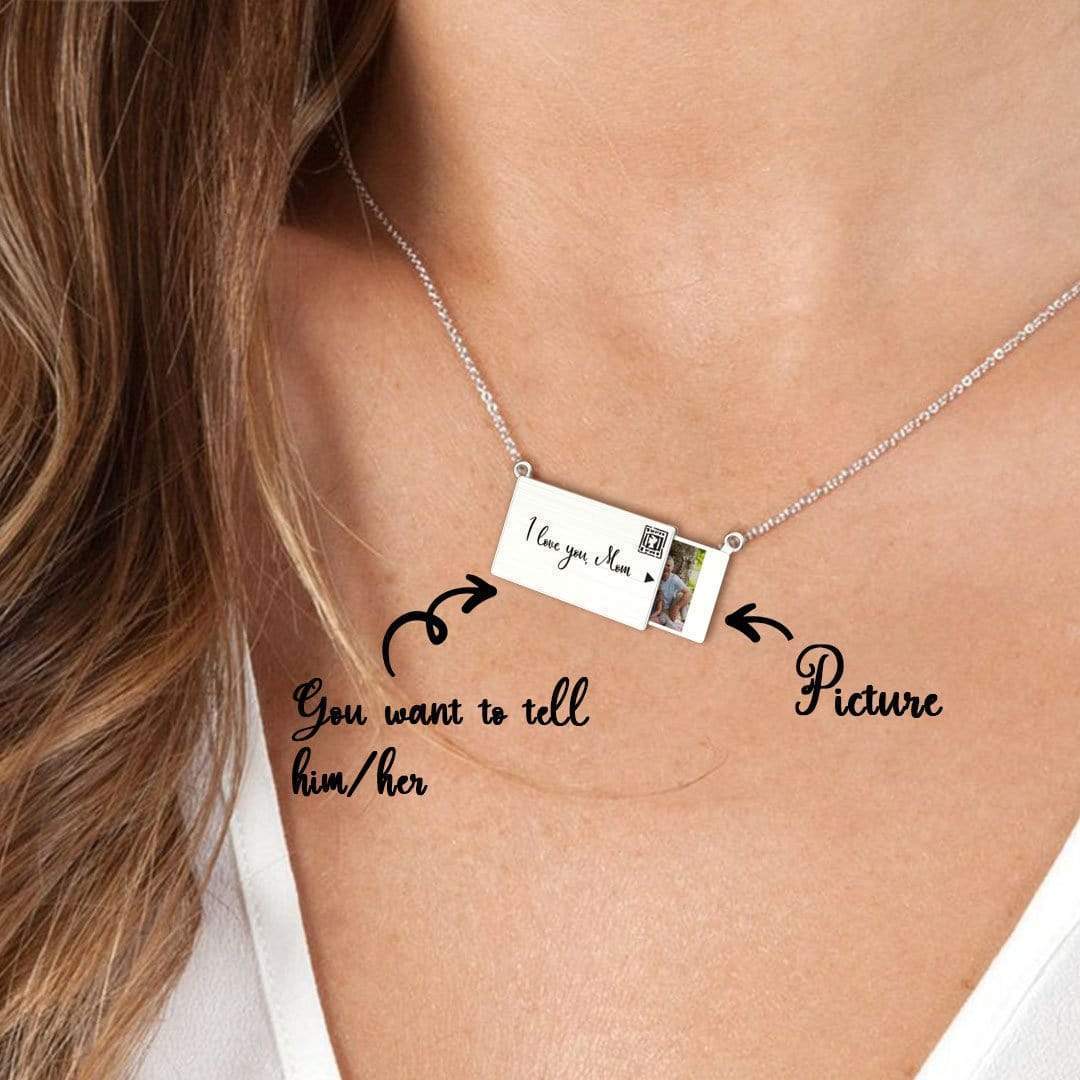 Personalized envelope necklace