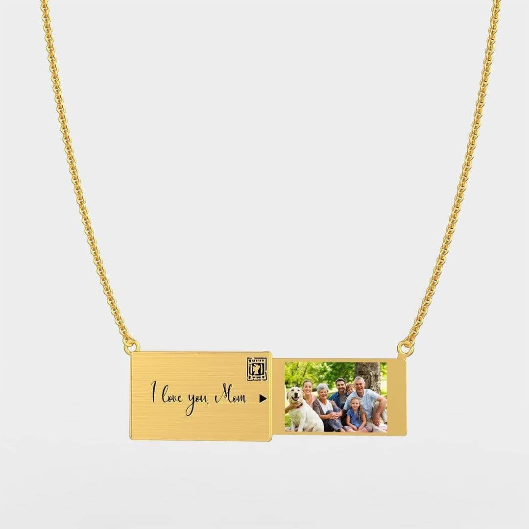 Personalized envelope necklace