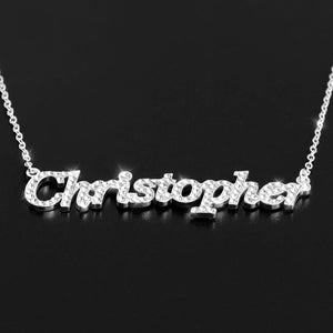 Christmas Gift Personalized Shiny Diamond Name Necklace Silver / Normal Sparkling Necklace MelodyNecklace