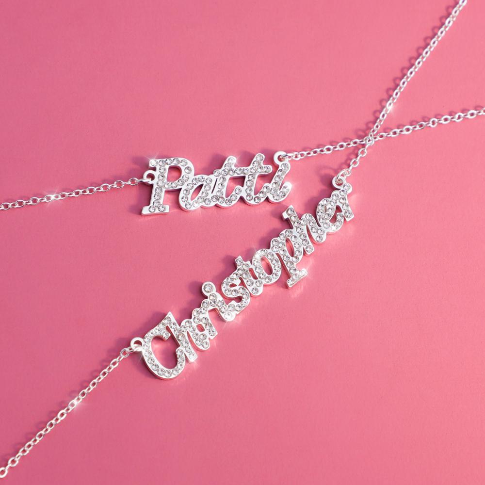 Christmas Gift Personalized Shiny Diamond Name Necklace Sparkling Necklace MelodyNecklace