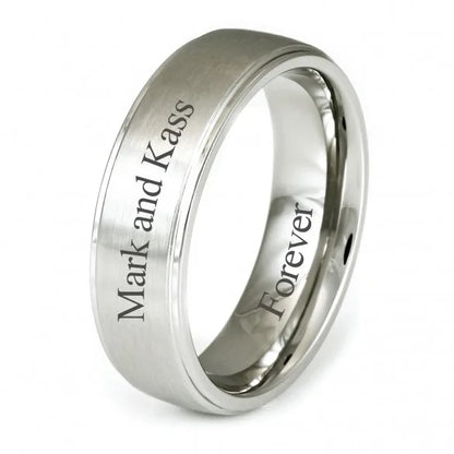 Engraved Promise Ring Titanium