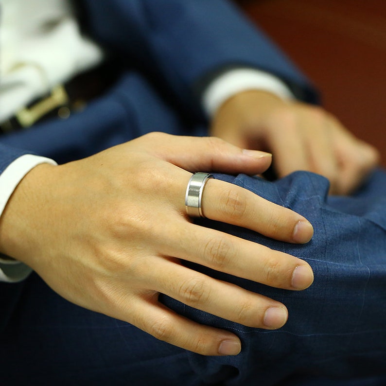 Personalized Spinner Ring with Name and Date