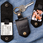 Personalized Leather Keychain With Picture and Calendar