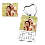 Custom Photo Calendar Keychain Best Anniversary Gift For Couple, Him/Her