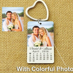 Custom Photo Calendar Keychain Best Anniversary Gift For Couple, Him/Her