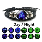 Luminous Zodiac Leather Bracelet-Sevenedge Perfect Gifts