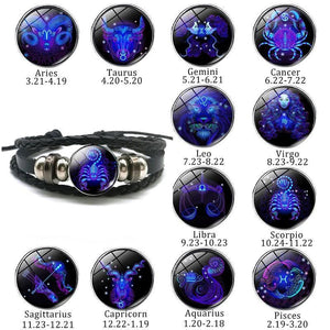 Luminous Zodiac Leather Bracelet-Sevenedge Perfect Gifts