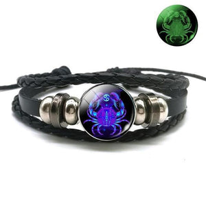 Luminous Zodiac Leather Bracelet-Sevenedge Perfect Gifts