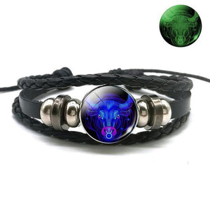 Luminous Zodiac Leather Bracelet-Sevenedge Perfect Gifts