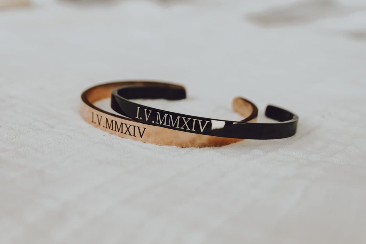 Personalized Cuff for Couples with Custom Engraving - Bracelets - Gold