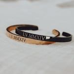 Personalized Cuff for Couples with Custom Engraving - Bracelets - Gold