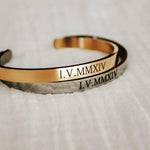 Personalized Cuff for Couples with Custom Engraving - Bracelets - Gold