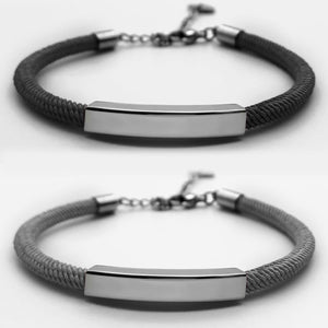 Personalized Couple Bracelets Plus Magnets - Bracelets - Black