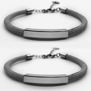 Personalized Couple Bracelets Plus Magnets - Bracelets - Grey