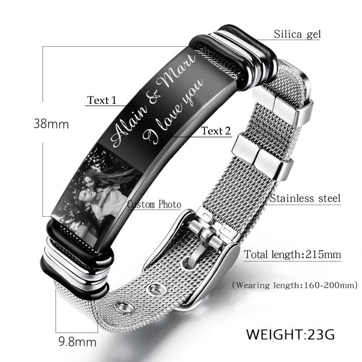 Custom Photo Bracelet for Men Women