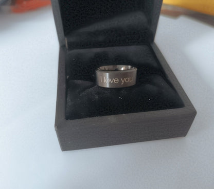 Engraved Promise Ring Titanium