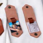 Personalized Leather Keychain With Picture and Calendar