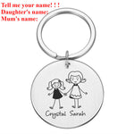 Love Cute Keychain Engraved Custom Family Gifts For Parents Children Present Keyring Bag Charm Families Member Gift Key Chain