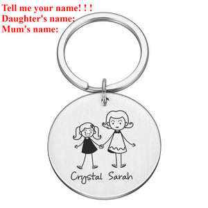 Love Cute Keychain Engraved Custom Family Gifts For Parents Children Present Keyring Bag Charm Families Member Gift Key Chain