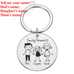 Love Cute Keychain Engraved Custom Family Gifts For Parents Children Present Keyring Bag Charm Families Member Gift Key Chain